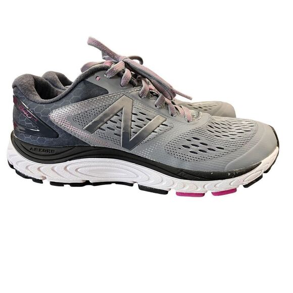 New Balance Womens 840 V4 Gray/CHARCOAL/WHITE/PINK Running Sneakers Size 9.5 - Picture 2 of 6